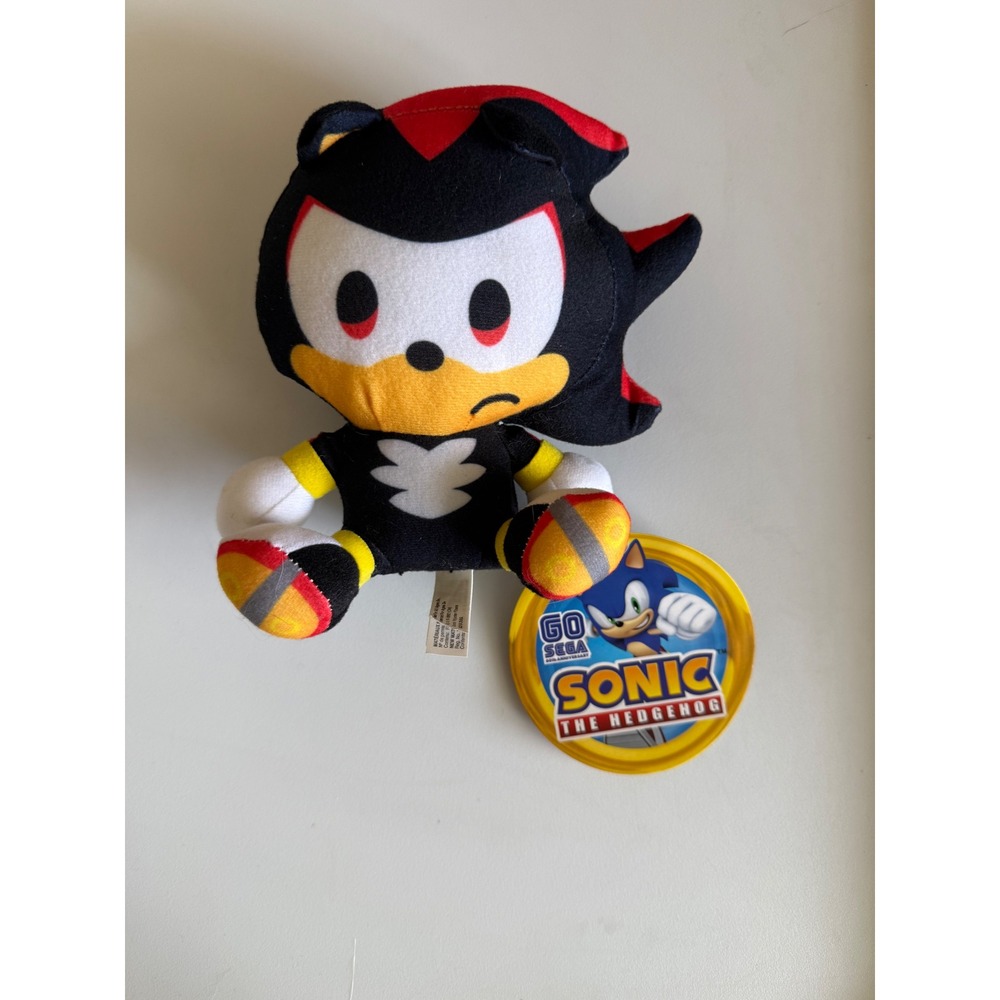 Sega Sonic the Hedgehog Shadow 60th Anniversary Plush Toy Black Red Chibi 7in